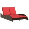 Chaise longue avec coussins Marron 114 x 205 x 73 cm Résine tressée 645166645166