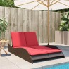 Chaise longue avec coussins Marron 114 x 205 x 73 cm Résine tressée 645166645166