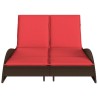 Chaise longue avec coussins Marron 114 x 205 x 73 cm Résine tressée 645166645166