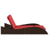 Chaise longue avec coussins Marron 114 x 205 x 73 cm Résine tressée 645166645166