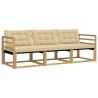 Ensemble de canapés d'extérieur 3 pcs Blanc et Beige 645168645168