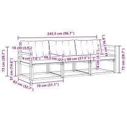 Ensemble de canapés d'extérieur 3 pcs Blanc et Beige 645168645168