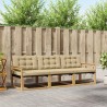 Ensemble de canapés d'extérieur 3 pcs Blanc et Beige 645169645169