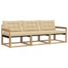 Ensemble de canapés d'extérieur 3 pcs Blanc et Beige 645169645169