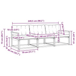 Ensemble de canapés d'extérieur 3 pcs Blanc et Beige 645169645169