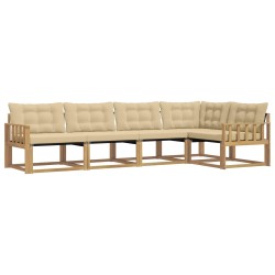 Ensemble de canapés d'extérieur 5 pcs Blanc et Beige 645170645170
