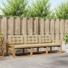 Ensemble de canapés d'extérieur 3 pcs Blanc et Beige 645172645172