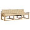 Ensemble de canapés d'extérieur 3 pcs Blanc et Beige 645172645172
