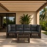Ensemble de canapé de jardin 5 pcs Gris polyrotin 645175645175