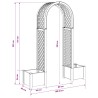 Arc à Roses avec Jardinière Gris 168,5 x 43 x 207 cm PP 645177645177