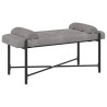 Banc capitonné à boutons avec coussins Gris clair Velours 645181645181