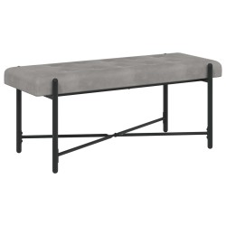 Banc capitonné à boutons avec coussins Gris clair Velours 645181645181