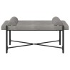 Banc capitonné à boutons avec coussins Gris clair Velours 645181645181