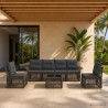 Ensemble de canapé de jardin 7 pcs Gris polyrotin 645183645183