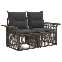 Ensemble de canapé de jardin 7 pcs Gris polyrotin 645183645183