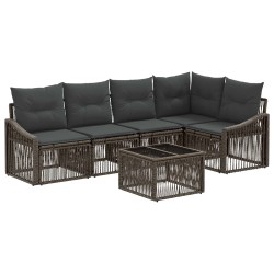 Ensemble de canapé de jardin 6 pcs Gris polyrotin 645185645185