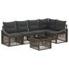 Ensemble de canapé de jardin 6 pcs Gris polyrotin 645185645185
