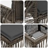Ensemble de canapé de jardin 7 pcs Gris et Gris foncé polyrotin 645186645186