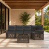 Ensemble de canapé de jardin 6 pcs Gris polyrotin 645187645187