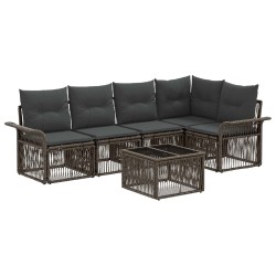 Ensemble de canapé de jardin 6 pcs Gris polyrotin 645187645187