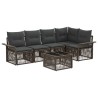 Ensemble de canapé de jardin 6 pcs Gris polyrotin 645187645187