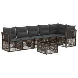 Ensemble de canapé de jardin 7 pcs Gris polyrotin 645189645189