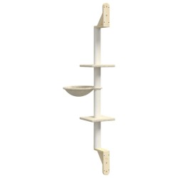 Arbre à chat mural avec griffoir crème 142,5 cm 645190645190