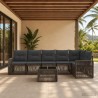 Ensemble de canapé de jardin 7 pcs Gris et Gris foncé polyrotin 645192645192