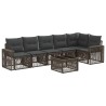 Ensemble de canapé de jardin 7 pcs Gris et Gris foncé polyrotin 645192645192