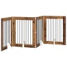 Porte de chien pliable avec supports 4 pcs Bois ancien 321 cm 645195645195