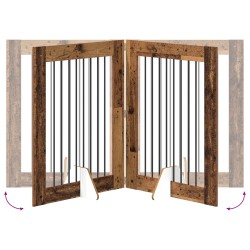 Porte de chien pliable avec supports 4 pcs Bois ancien 321 cm 645195645195