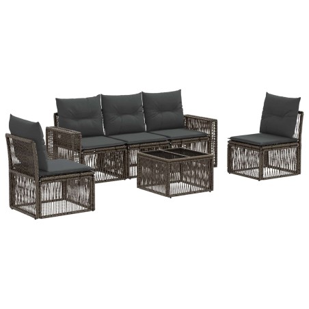Ensemble de canapé de jardin 6 pcs Gris et Gris foncé polyrotin 645200645200