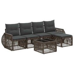 Ensemble de canapé de jardin 6 pcs Gris et Gris foncé polyrotin 645201645201