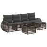 Ensemble de canapé de jardin 6 pcs Gris et Gris foncé polyrotin 645201645201