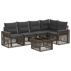 Ensemble de canapé de jardin 6 pcs Gris et Gris foncé polyrotin 645202645202
