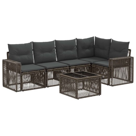 Ensemble de canapé de jardin 6 pcs Gris et Gris foncé polyrotin 645202645202