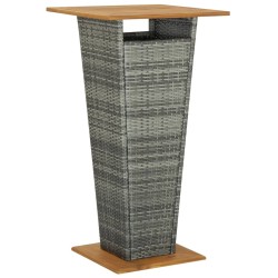 Table de bar Gris 60x60x110 cm Résine tressée et bois d'acacia 645203645203