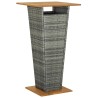 Table de bar Gris 60x60x110 cm Résine tressée et bois d'acacia 645203645203