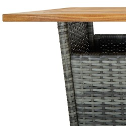 Table de bar Gris 60x60x110 cm Résine tressée et bois d'acacia 645203645203