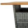 Table de bar Gris 60x60x110 cm Résine tressée et bois d'acacia 645203645203