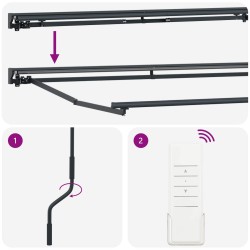 Auvent rétractable Sable 3,5 x 2,5 m Polyester et Aluminium 645208645208