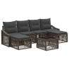Ensemble de canapé de jardin 7 pcs Gris polyrotin 645209645209