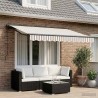 Auvent rétractable Gris clair et blanc 3,5 x 2,5 m 645211645211