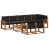 Ensemble de canapés d'extérieur 9 pcs Naturel et Noir 645216645216