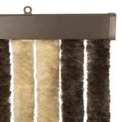 Rideau anti-insectes en chenille Marron foncé et beige 645220645220