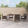 Ensemble à manger de jardin 5 pcs et coussins marron poly rotin 645224645224