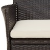 Ensemble à manger de jardin 5 pcs et coussins marron poly rotin 645224645224