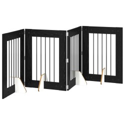 Porte de chien pliable avec supports 4 pcs Chêne noir 241 cm 645227645227