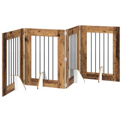 Porte de chien pliable avec supports 4 pcs Bois ancien 241 cm 645228645228