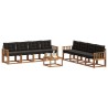 Ensemble de canapés d'extérieur 9 pcs Naturel et Noir 645230645230